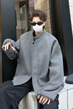 1506-1/JJK5041/P61秋季开衫老钱百搭松弛慵懒感上衣情侣外套，男装毛呢大衣，星座1506-1