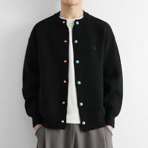 1506/M50161/P74绿松石棒球服新款简约针织开衫夹克男装上衣2,男装夹克,星座1506-1