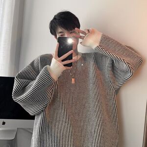 1506-1/MM2581/P46新款时尚套头针织衫日系复古宽松百搭上衣服图片