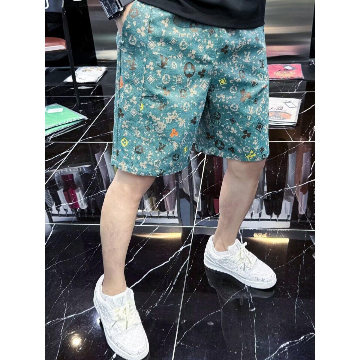 1506-1/KLD721/P51春夏季潮流裤子老花水洗时尚小众图片