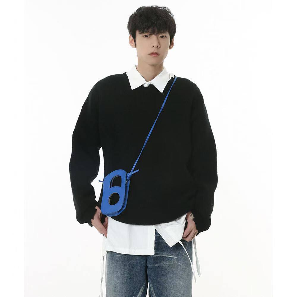 1506-1/M50111/P64灰色破坏风毛衣男秋冬季潮牌痞帅，男装针织衫/毛衣，星座1506-1