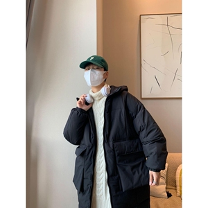 1506/M5571/P69男士中长款棉衣秋冬季连帽棉衣保暖棉服外套1图片