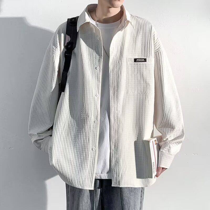 1506-1/C3841/P40秋季新款衬衫男宽松小众设计感上衣男图片