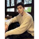 1506/MV9661/P64圆领毛衣针织衫男潮牌帅气秋冬季打底衫3，男装T恤，星座1506-1