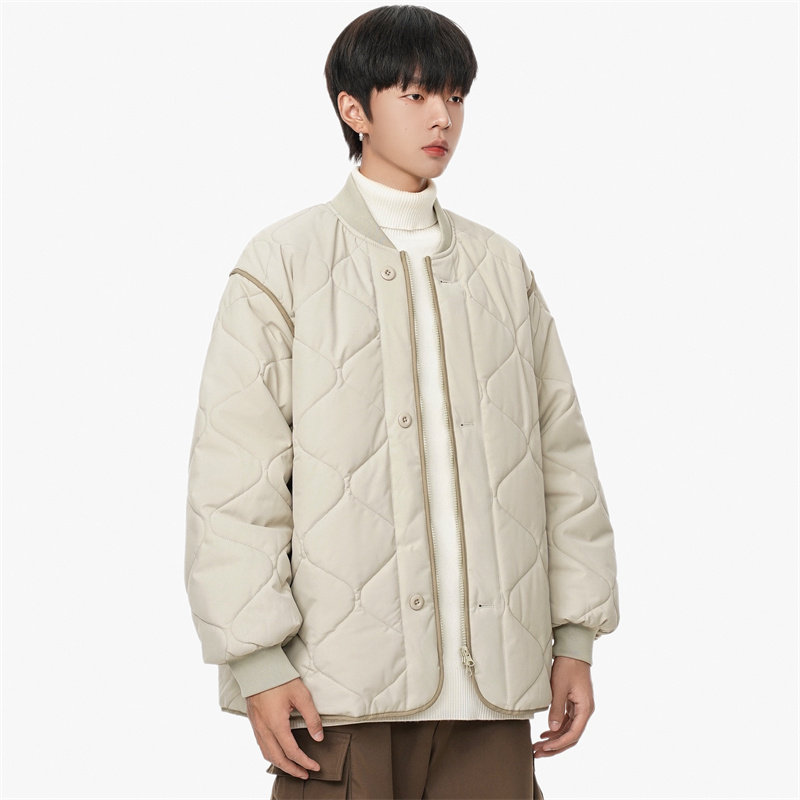 1506-1/M6081/P80冬圆领葫芦纹绗线男女复古百搭宽松棉衣外套3图片