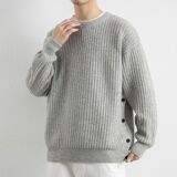 1506/MYM2371/P56羊毛混纺粗针重磅圆领套头毛衣百搭宽松慵懒3，男装针织衫/毛衣，星座1506-1