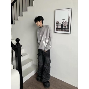 1506/MM60301/P52圆领毛衣针织衫男潮牌帅气秋冬季打底衫上衣1图片
