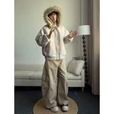 1506/M3671/P86大毛领连帽棉服男女冬季美式复古毛呢保暖外套1，男装棉衣，星座1506-1