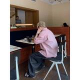 1506-1/CC551/P36美式复古粉色格子衬衫男女，男装衬衫，星座1506-1