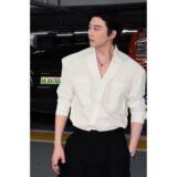 1506-1/C201931/P45白色V领设计感衬衫男长袖春秋衬衣男士，男装衬衫，星座1506-1