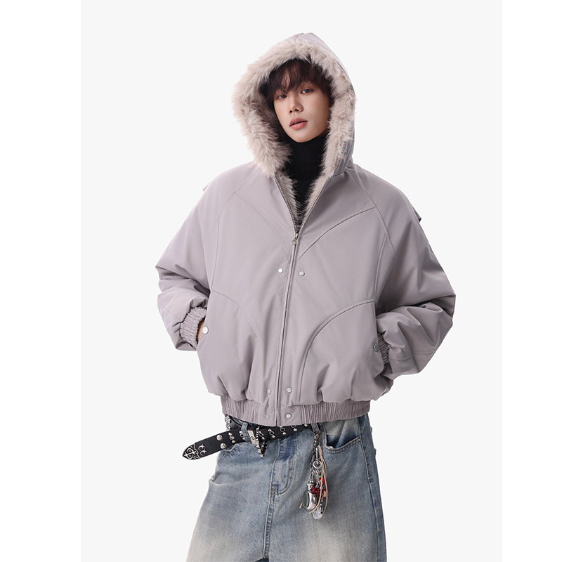 1506/Q3720/P95美式复古座山雕连帽毛领棉衣男女加厚保暖短款外套，男装棉衣，星座1506-1