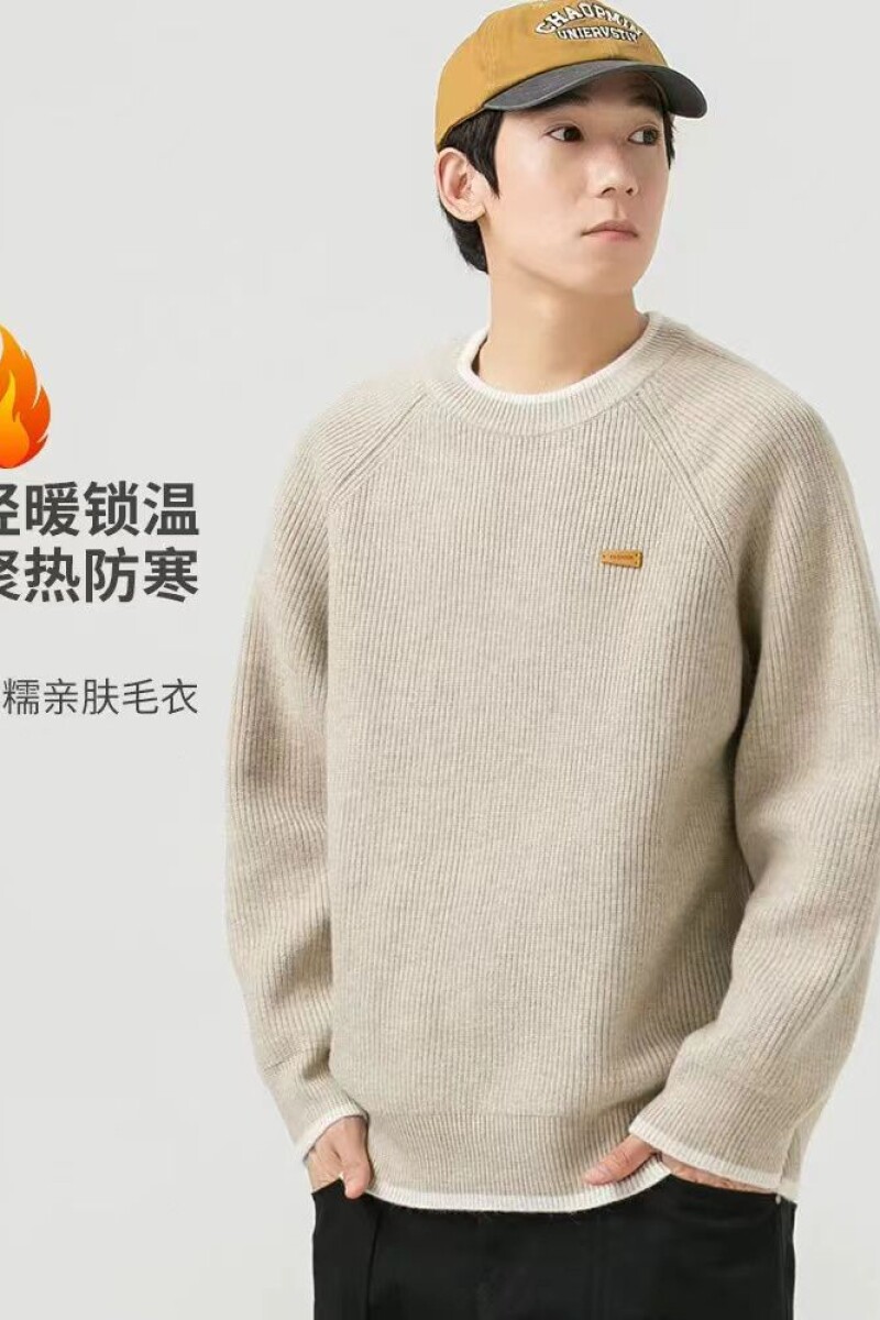 1506/M50021/P52假两件毛衣男冬季宽松大码胖子内搭针织衫1,男装针织衫/毛衣,星座1506-1