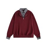 1506-1/MT5321/P48翻领羊毛镂空毛衣格纹假两件针织衫OE潮，男装针织衫/毛衣，星座1506-1