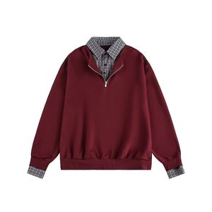 1506-1/MT5321/P48翻领羊毛镂空毛衣格纹假两件针织衫OE潮,男装针织衫/毛衣,星座1506-1