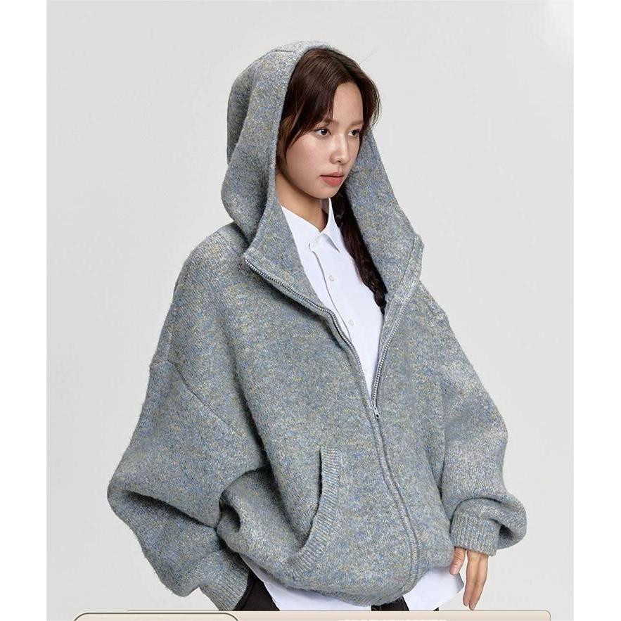 1506/W35031/P92灰色开衫加厚短款连帽卫衣秋冬外套，女装短外套，星座1506-1