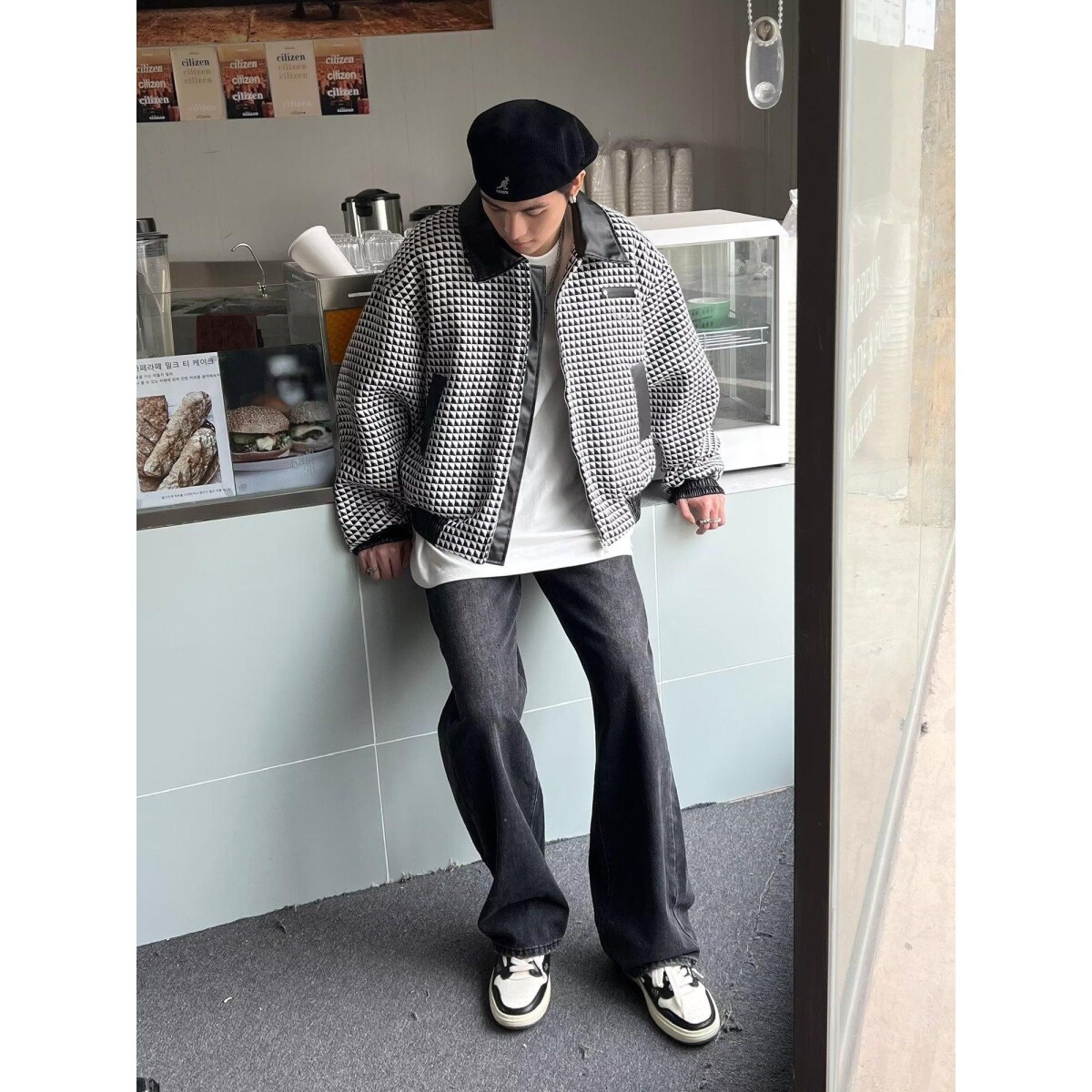 1506-1/JA1001/P72潮流宽松冬季痞帅男生外套棉衣棉服图片