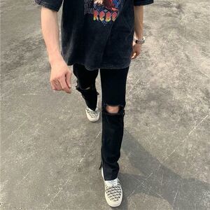 1506-1/KGA181/P42百搭高腰显瘦显腿长直筒裤图片