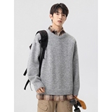 1506/QM2330/P63简约风假两件衬衫领针织衫男士秋冬季新款2，男装针织衫/毛衣，星座1506-1