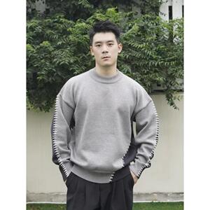 1506-1/M19581/P56毛线针织毛衣男圆领长袖上衣男士图片