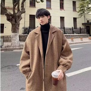 1506/N4211/P69男士秋冬季加厚夹克风衣韩版中长款呢子外套3图片