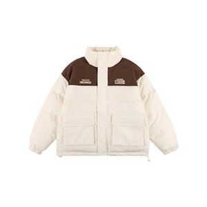 1506/MM501/P69美式复古撞色拼接立领棉服男潮牌宽松休闲外套1图片