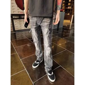 1506-1/KH931/P56个性字母牛仔裤嘻哈ins潮高街潮流痞帅长裤图片