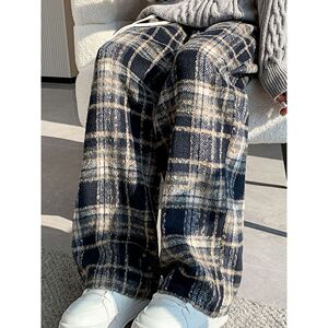 1506/KB4751/P37美式复古宽松潮流直筒呢料阔腿休闲长裤子1图片