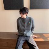 1506-1/MY671/P63卡通刺绣圆领长袖针织开衫毛衣外套，男装针织衫/毛衣，星座1506-1