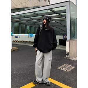 1506-1/WW0001/P34港风秋冬季新款圆领斜纹卫衣图片