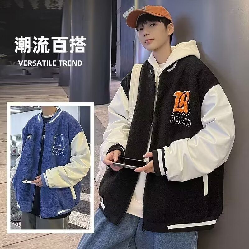 1506/BMY2021/P49冬季摇粒绒外套潮牌痞帅高级感冬装棒球领棉服2,男装棉衣,星座1506-1