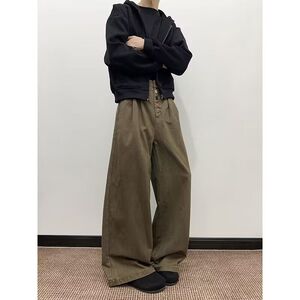 1506-1/KYXXSG1291/P54复古水洗做旧弯刀工装裤男女通图片