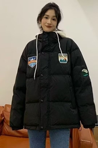 1506/M2101/P64冬季加绒加厚面包服新款潮流日系简约棉衣外套2图片