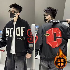 1506-1/JK8931/P76潮牌刺绣高级棒球服加厚夹棉,白色鞋子搭配白色衣服图片图片