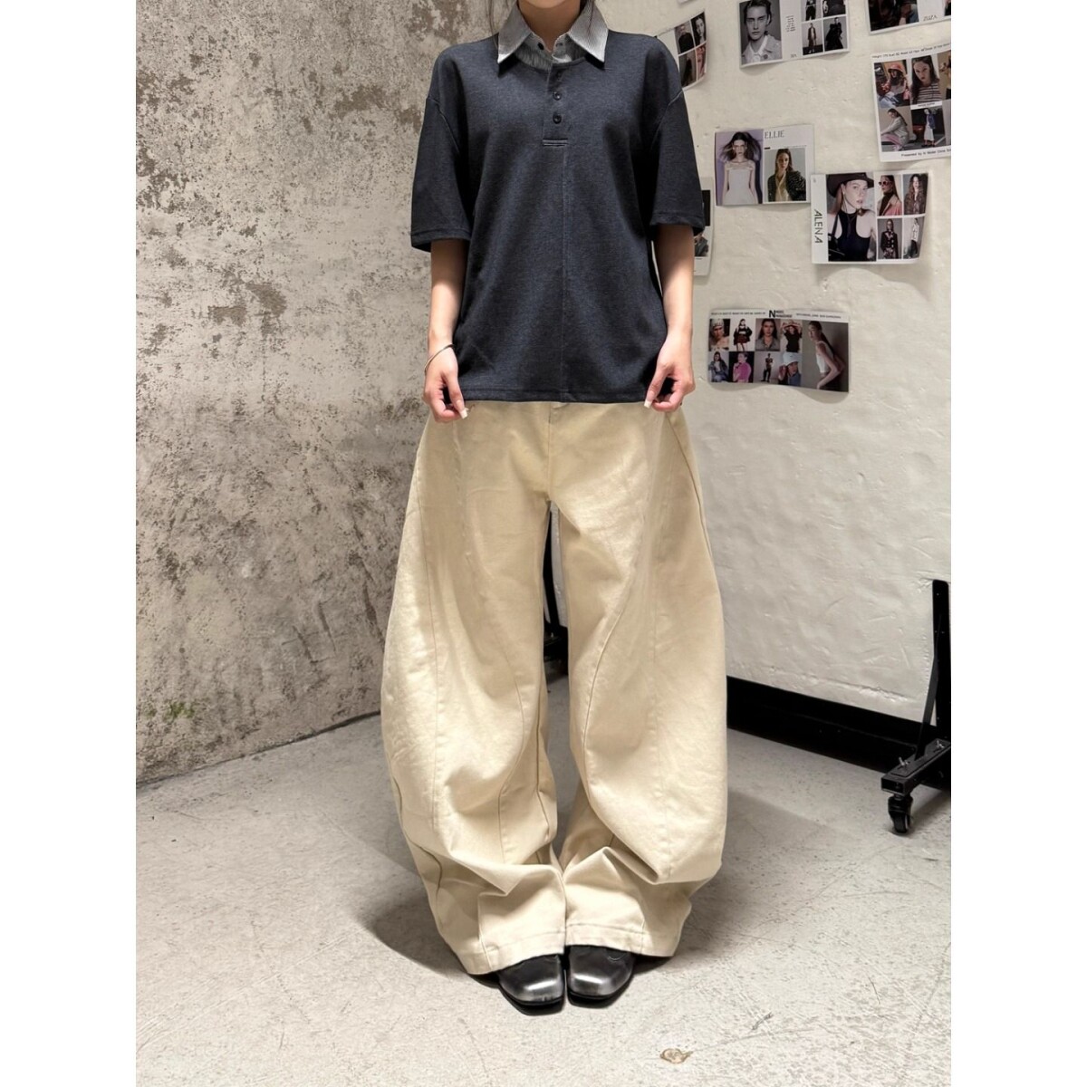1506-1/KN13201/P59夏季薄款2025新款宽松梨形身材弯刀裤子,男装休闲裤,星座1506-1
