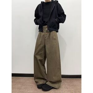 1506-1/KYXXSG1291/P54复古水洗做旧弯刀工装裤男女通图片