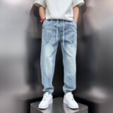 1506-1/KFT11921/P51潮流水洗蓝色牛仔裤男宽松束脚多，男装牛仔裤，星座1506-1