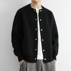 1506/M50161/P74绿松石棒球服新款简约针织开衫夹克上衣1图片