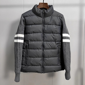 1506/MMY8881/P92冬季新款潮牌高级感毛衣拼接排骨棉服外套2图片
