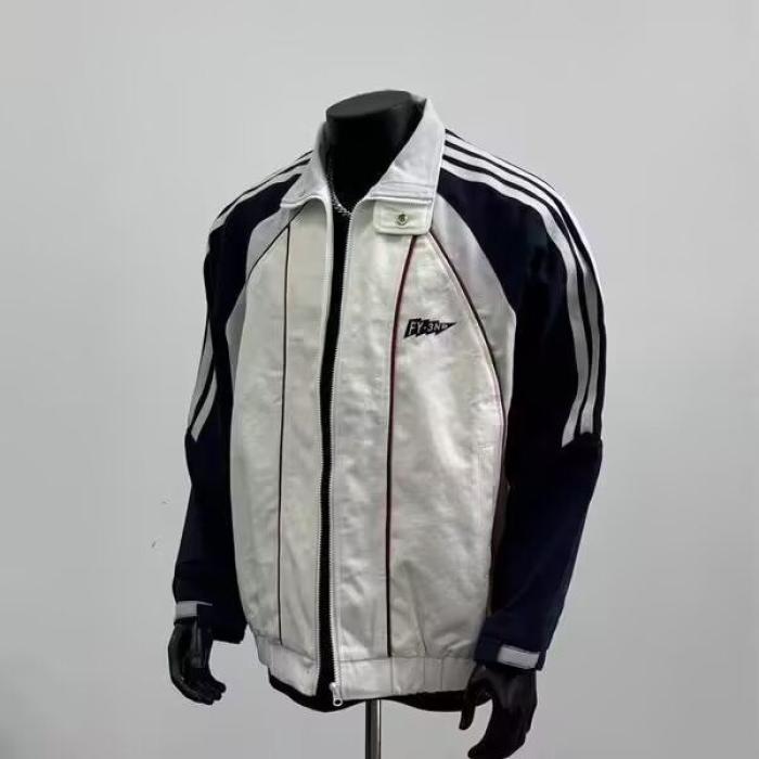 1506-1/JD731/P55美式日系复古条纹撞色立领外套男,女装短外套,星座1506-1