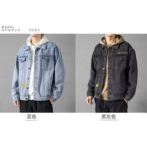 1506-1/JS6071/P44美式复古水洗牛仔外套男士图片