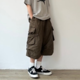 1506-1/C25851/P29日系复古工装短裤男女宽松直筒阔腿，男装牛仔裤，星座1506-1