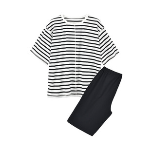 男女日式高端品质天竺棉睡衣短袖夏季纯棉短裤无缝情侣家居服套装