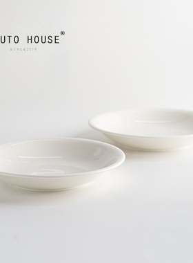 14寸简约白色圆形大汤盘深盘菜盘水煮鱼碗酒店餐厅餐具可定制J