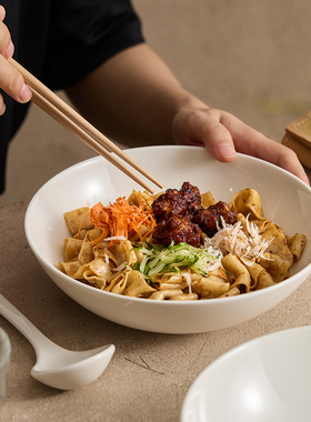 德化白瓷釉下彩陶瓷碗家用大碗汤碗面碗沙拉碗泡面碗凉菜甜品碗ED