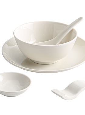 【外贸出口陶瓷】家用创意简约白色好看的五星级酒店摆台碗盘定制