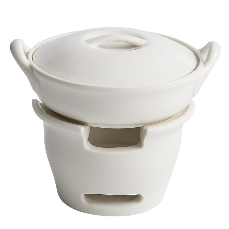 【外贸出口】新骨瓷高档五星级酒店餐具蜡烛保温位上盅创意带盖碗