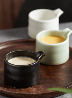 日式陶瓷咖啡奶盅奶杯小奶壶酒店餐厅牛排酱汁盅咖啡奶壶器具配件