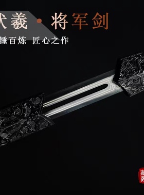 伏羲冰魄将军剑龙泉市高锰钢宝剑一体纯手工锻打冷兵器未开刃