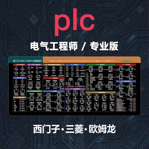 PLC编程指令鼠标垫Eplan快捷键三菱FX3U/S7200SMART1200办公桌垫