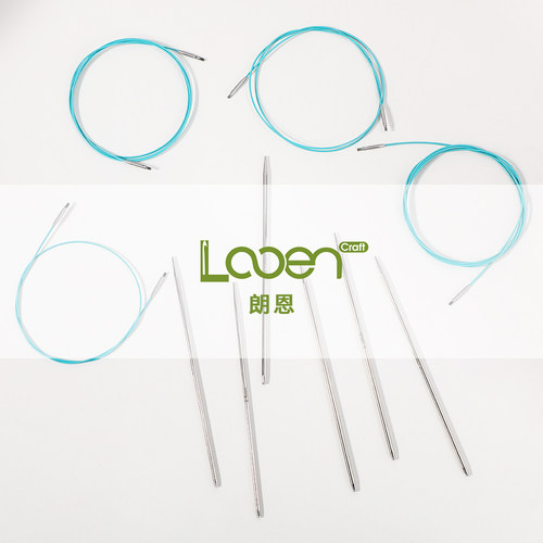 不锈钢可拆卸毛衣针环形针可换针换绳循环棒针双头棒针打毛衣针
